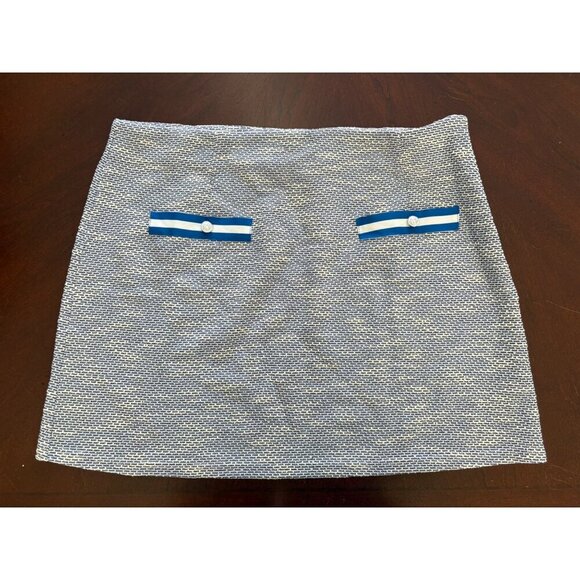 AQUA NWT Stretch Tweed Mini Skirt in Blue Size XL - Picture 3 of 11